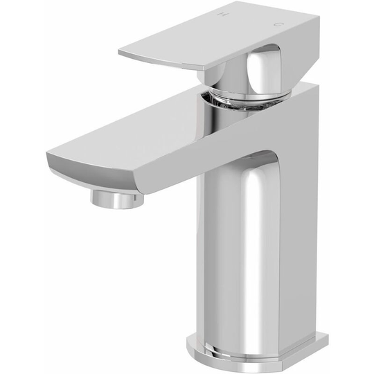 Modern Bathroom Basin Sink Tap Monobloc Mixer Taps Mono Faucet Square Chrome - Silver