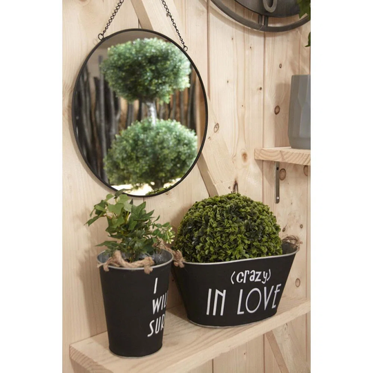 I Will Survive Matte Black Lacquered Metal Planter