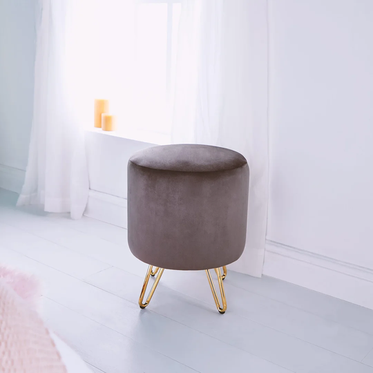 Portola 36Cm Wide Velvet Round Footstool