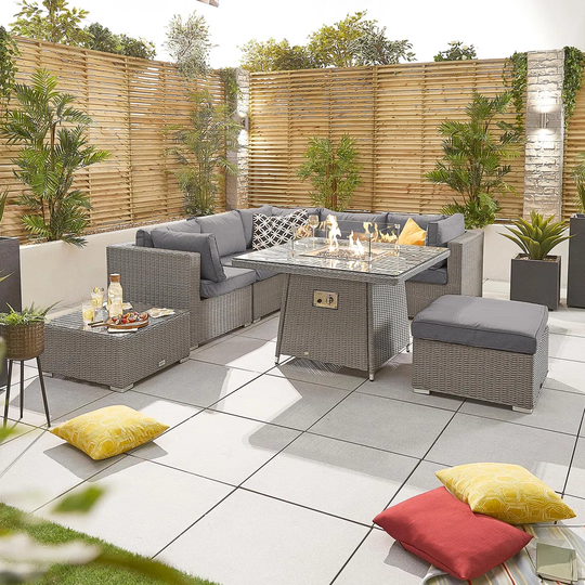 Heritage Chelsea Corner Sofa Set With Fire Pit Table - Willow