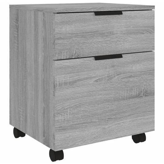 Mobile File Cabinet with Wheels Grey Sonoma 45x38x54 cm Engineered Wood Vidaxl Grey