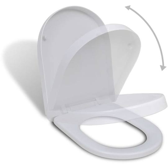 White Soft-close Toilet Seat Square Vidaxl White