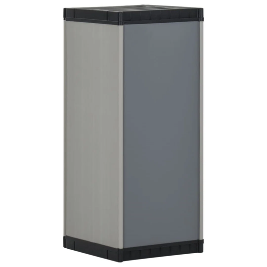 Garden Storage Cabinet With 1 Shelf Grey And Black 35X40x85 Cm
