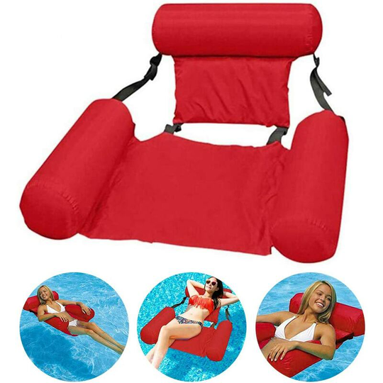 Pool Hammock Floating Tilt Armchair Swimming Pool Inflatable Chair Floating Water Floating Water Hammock Floating Adult Floating - Red (100x120cm)
