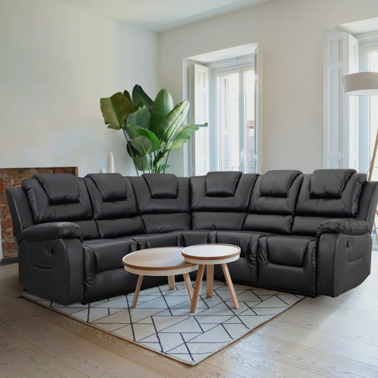 Emmanual Leather Reclining Corner Sofa