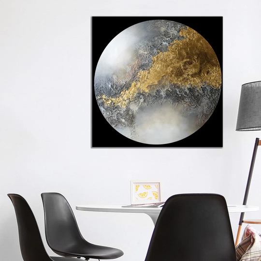 Golden Eclipse II by Brigitte Ackland - Wrapped Canvas Painting