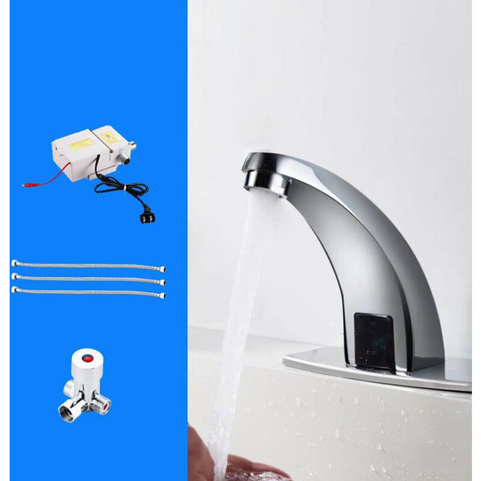 BetterLife Full Smart Copper Smart Sensor Faucet Washing Machine, Automatic Induction of Cold Water and Hot Water Induction Exchange with Six Copper