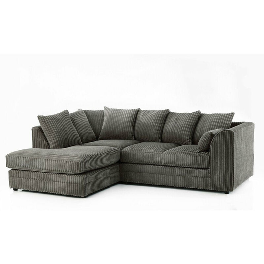 Hart Prime Cord Fabric Corner Sofa Grey Right Hand - Grey