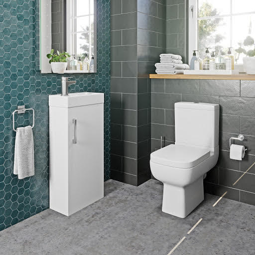 Amelie Close Coupled Toilet & Aurora Vanity Unit 400mm