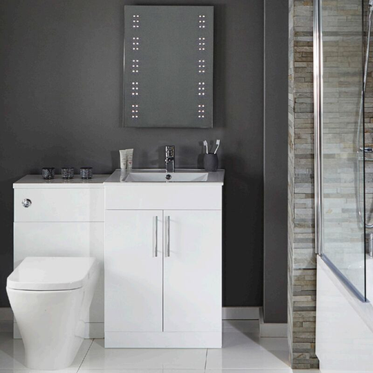 Reflection LED4 Bathroom Mirror 700mm h x 500mm w led Illuminated - Verona
