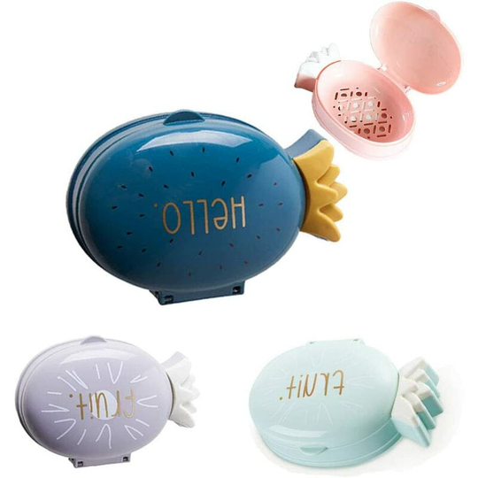 4 pcs Soap Dish, Plastic Soap Holder, Soap Box with Drainer and Leakproof Flap Lid, Portable Soap Dish, for Bath and Kitchen Gifts Travel Camping