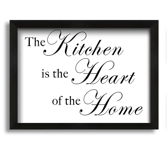 The Kitchen Is the Heart of the Home - Picture Frame Typography on Canvas