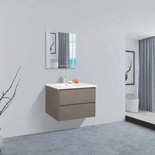 Lugis 90 x 48 x 50 Wall-Mounted Single Bathroom Vanity Set with Mirror