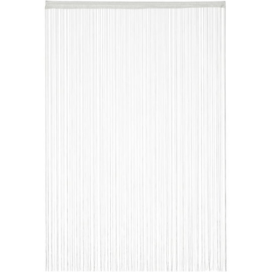 Set of 1 Relaxdays White String Curtains, Can be Shortened, With Eyelet Top for Windows & Doors, 145x245 cm, White