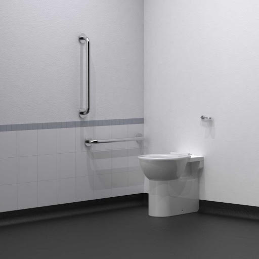Nymas NymaCARE Back to Wall Ambulant Doc M Toilet Pack with Satin Concealed Fixing Grab Rails