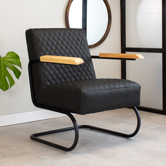 Industrial armchair Lars Black - Black