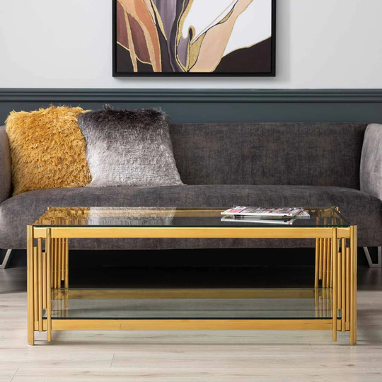 Bruyere Floor Shelf Coffee Table with Storage