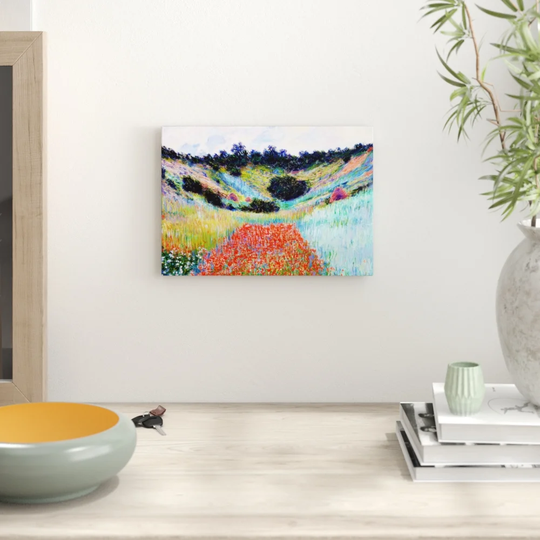 'Poppy Field in a Valley' by Claude Monet Printing Print