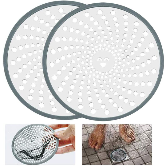 Stainless Steel Shower Shower Drain Hair Catrapy Hair Filter Filter Drain Anti-clogging Anti-clogging Easy to Clean For Bathroom Kitchen Bath - Silver