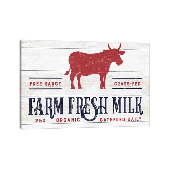 Farm Fresh Milk - Advertisement on Canvas