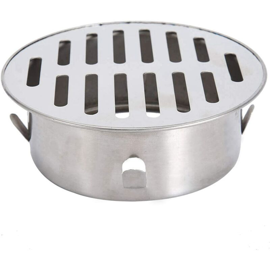 Perlerare - Floor Drain, Round Floor Drain, 1 pc Drain Cover Stainless Steel Anti-Clog Balcony Floor Drain for Outdoor Yard Use(110 Flat Mouth)