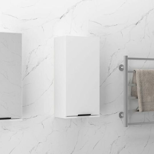 Asupermall - Wall-mounted Bathroom Cabinet High Gloss White 32x20x67 cm