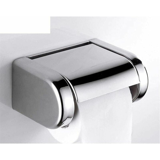 SilverClosed Toilet Paper Holder/Waterproof Roll HolderTissue Box/Toilet Cover/Stainless Steel Toilet Paper Holder Hotel Tissue Box