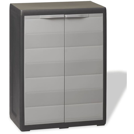 Garden Storage Cabinet with 1 Shelf Black and Grey vidaXL - Grey