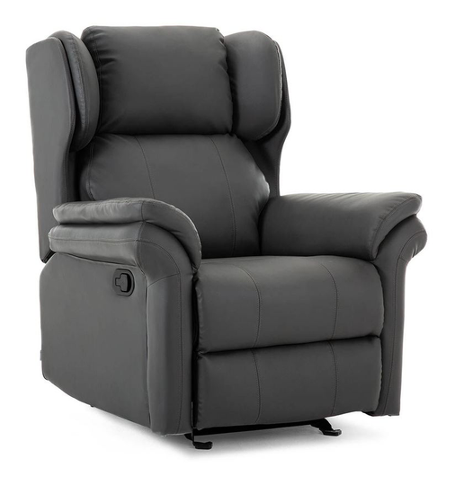 Oakford slate leather rocking recliner chair