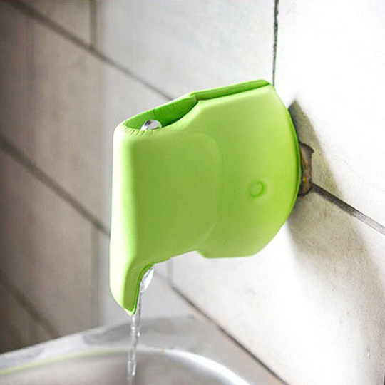 Bath Spout Cover - Baby Faucet Cover - Bathtub Spout Cover Kids Bathtub Faucet Cover - Baby Bathtub Faucet Protector - Green Elephant Silicone Spout