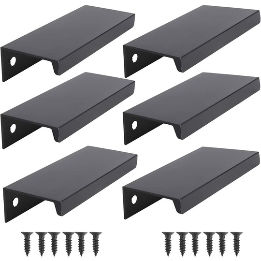 6pcs Black Kitchen Cabinet Drawer Cabinet Handle (80MM, Black)