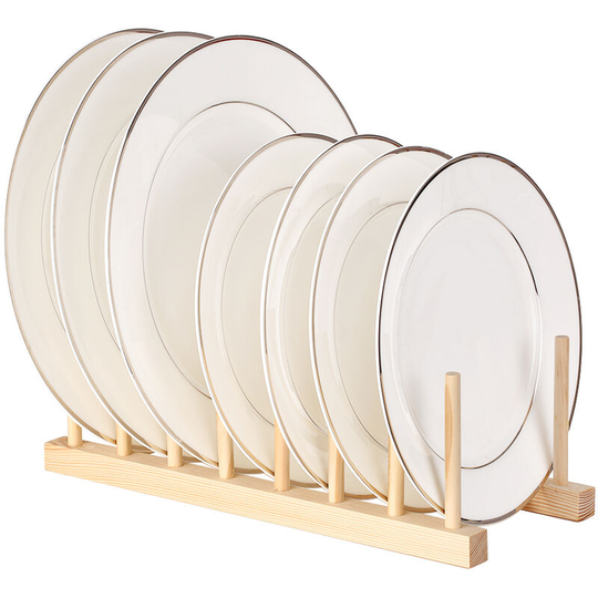 Multi-purpose Wooden Dish Rack Dishes Drying Drainer Storage Stand Holder Kitchen Cabinet Organizer for Dish/Plate/Bowl/Cup/Pot Lid/Book, Type 2
