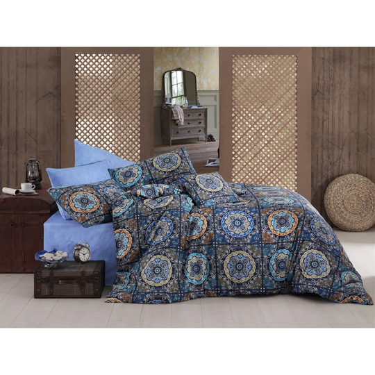 Rotan Royal/Blue/Brown Duvet Cover Set