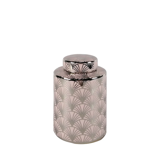 Cade Pink and Silver Ceramic Ginger Jar