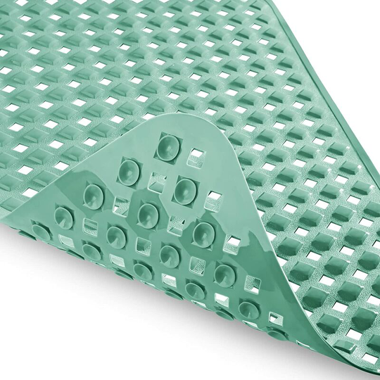 Kartokner - Non Slip Bathtub Mats with Drain Holes, Suction Cups, Machine Washable 27.5 x 15.5 In, marrs Green