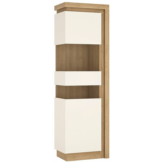 Lion White Tall Narrow Display Cabinet (Lhd) (Including Led Lighting) - Brown