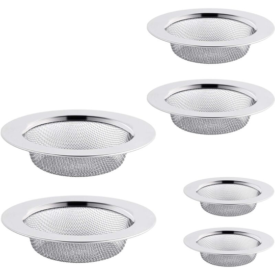 Sunflowergb - 6PCS Stainless Steel Sink Strainer, 7.5cm Drain Strainer, Sink Strainer, Sink Strainer, Kitchen Sink Strainer