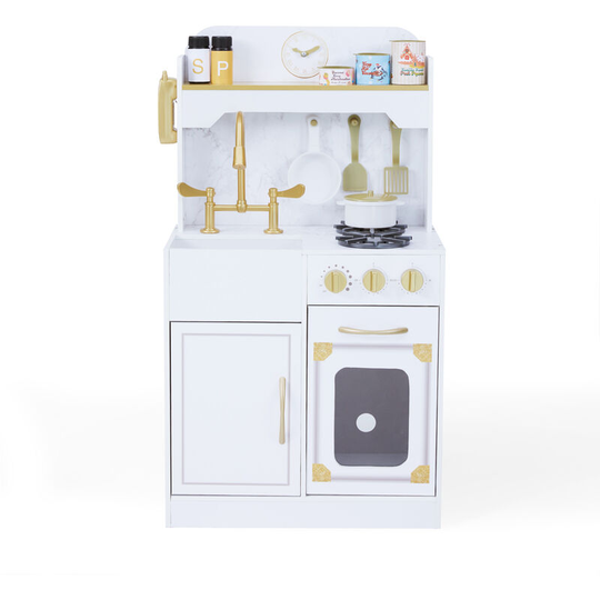 Teamson Kids Petite Versailles Classic Play Kitchen with Accessories, White