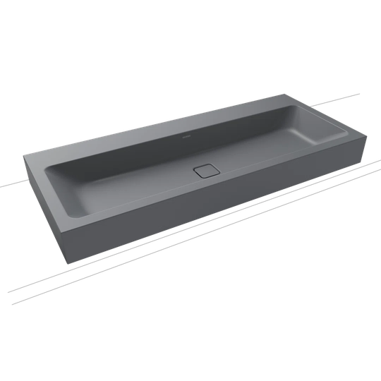 Cold Grey Metal Reactangle Wall Hung Basin Bathroom Sink