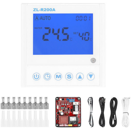 Universal Air-Source Water Heating Controller Heat Pump Auxiliary Heating Control Board Antifreeze Auto Deforst Water Flowing Warning with Sensors
