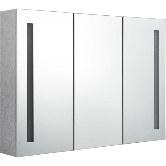 Vidaxl - led Bathroom Mirror Cabinet Concrete Grey 89x14x62 cm Grey