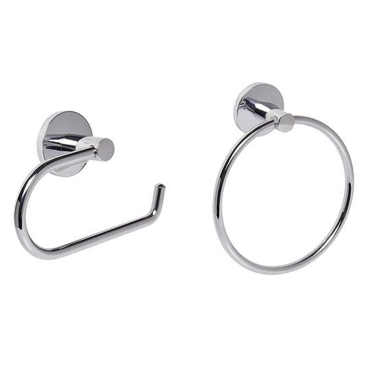 Paris Toilet Roll Holder+ Towel Ring Set
