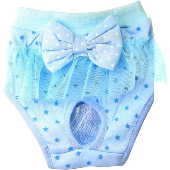 Dog Diaper Pet Dog Physiological Shorts Puppy Diapers Pants Breathable Panties (xl: waist 30cm with blue lace)