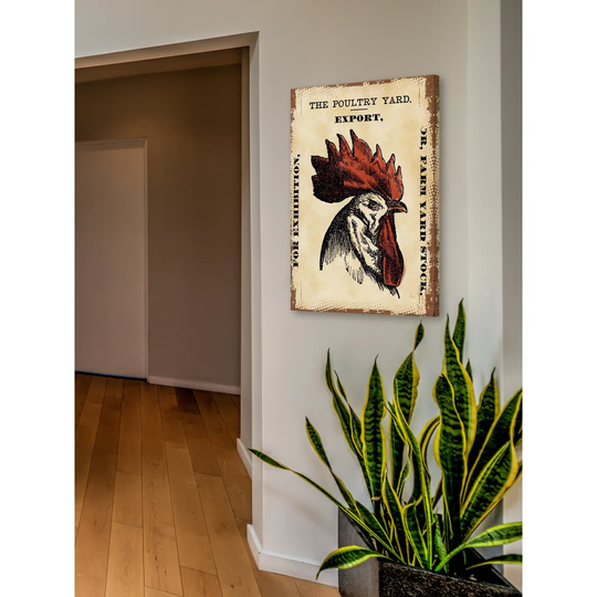 Chicken Poultry Yard - Wrapped Canvas Advertisements Print