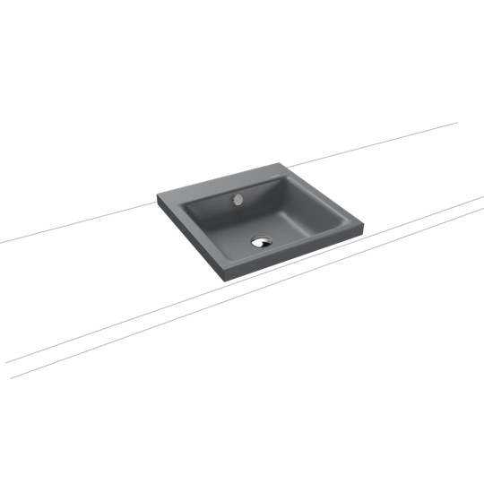 Cold Grey Metal Square Countertop Basin Bathroom Sink