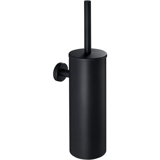 Wall-Mounted Stainless Steel Toilet Brush with Holder Toilet Brush with Quick-Dry Container Black
