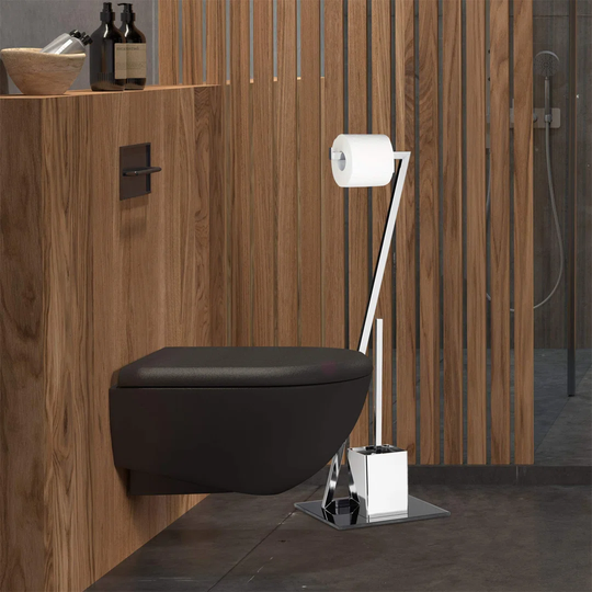 Wolfgram Free-Standing Toilet Roll and Brush Holder,Free-StandingSS