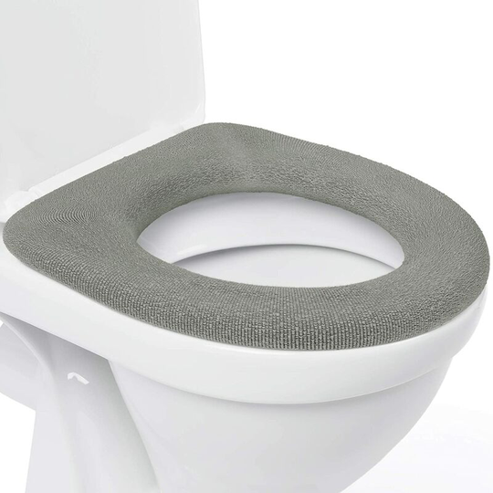Super Comfy Luxury Quilted Fleece Toilet Seat Cover - Reinforced Retaining Ring - Universal Fit - Machine Washable