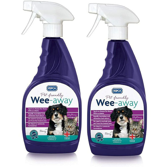 2 x 500ml Wee-Away Probiotic Pet Friendly Stain & Odour Remover - Rspca