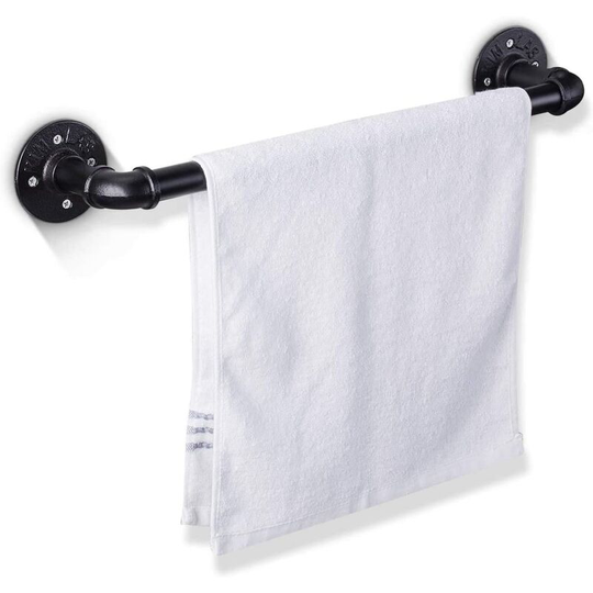 18 Inch Industrial Pipe Towel Bar, Bathroom Hardware Towel Bar Accessory, diy Wall Mount Bath Towel Rack Holder, 1 Pack